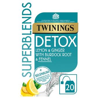 Sainsbury's Twinings Superblends Detox with Lemon, Ginger & Fennel, 20 Tea Bags offer