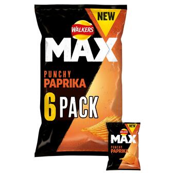 Sainsbury's Walkers Max Paprika Crisps 6x27g offer