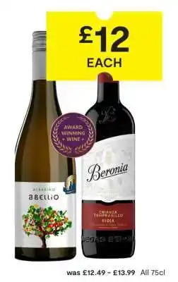 SuperValu Abellio Albarino & Beronia Crianza Tempranillo Rioja offer