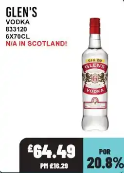 Bestway Glen's vodka offer