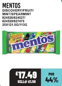 Bestway Mentos discovery fruit mint spearmint offer