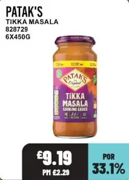 Bestway Patak's tikka masala cooking sauce offer