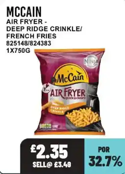 Bestway McCain air fryer deep ridge crinkle french fries offer