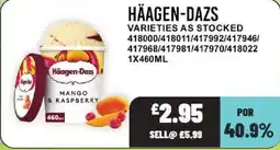 Bestway Haagen-Dazs mango & raspberry offer