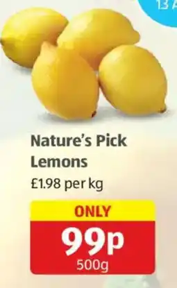 Aldi Nature's Pick Lemons offer
