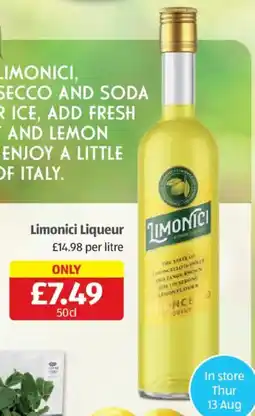 Aldi Limonici Liqueur offer