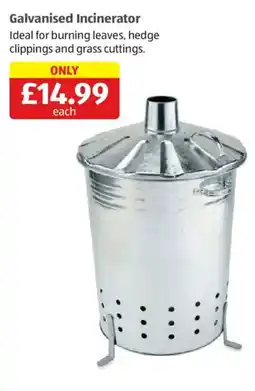 Aldi Galvanised Incinerator offer