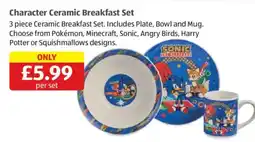 Aldi Character Ceramic Breakfast Set offer