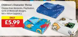 Aldi Children's Character Throw offer