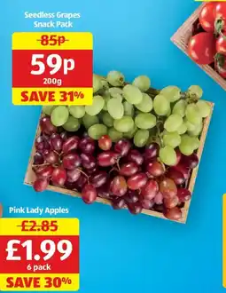 Aldi Seedless Grapes Snack Pack offer