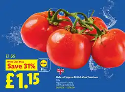 Lidl Deluxe Emperor British Vine Tomatoes offer