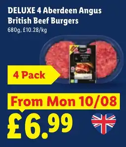 Lidl Deluxe aberdeen angus british beef burgers offer