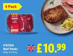 Lidl 4 British Beef Steaks offer