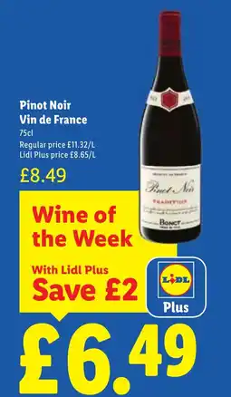 Lidl Pinot Noir offer