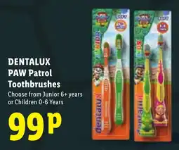 Lidl Dentalux Paw Patrol Toothbrushes offer