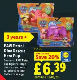 Lidl PAW Patrol Dino Rescue Hero Pup offer