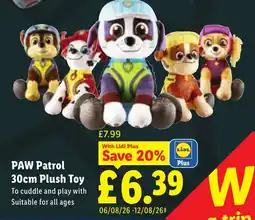 Lidl Paw Patrol Plush Toy offer