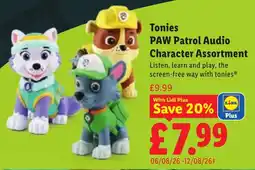 Lidl Tonies PAW Patrol Audio Character Assortment offer