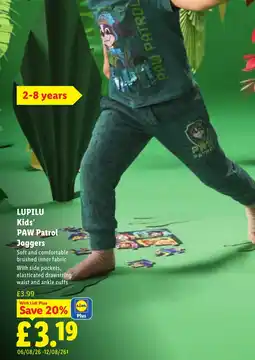 Lidl Lupilu Kids' Paw Patrol Joggers offer