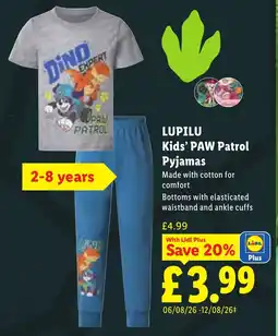 Lidl Lupilu Kids' Paw Patrol Pyjamas offer