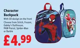 Lidl Character Backpack offer