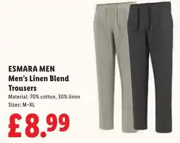 Lidl Esmara Men Men's Linen Blend Trousers offer