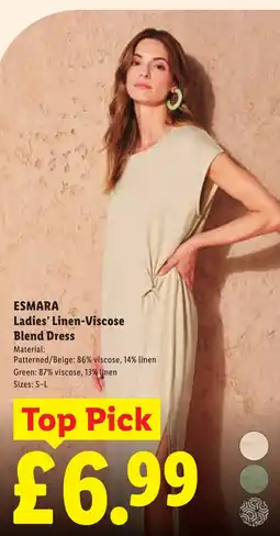 Lidl Esmara ladies' linen-viscose blend dress offer