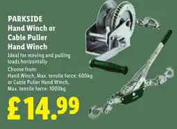 Lidl Parkside hand winch or cable puller hand winch offer