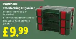 Lidl Parkside interlocking organiser offer