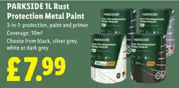 Lidl Parkside 1l rust protection metal paint offer