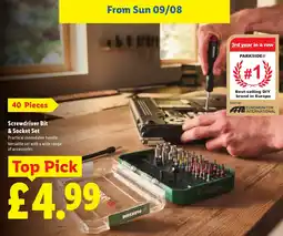 Lidl Parkside screwdriver bit & socket set offer