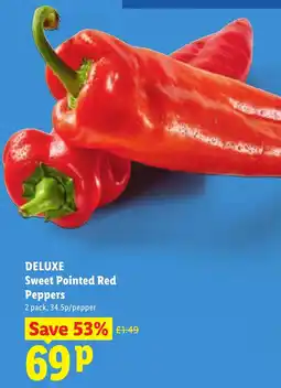 Lidl Deluxe sweet pointed red peppers offer