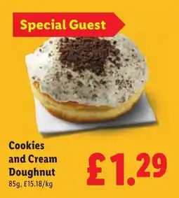 Lidl Cookies and Cream Doughnut offer