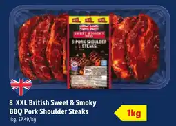 Lidl 8 xxl british sweet & smoky bbq pork shoulder steaks offer