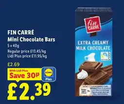 Lidl Fin Carré mini chocolate bars offer