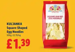 Lidl Kuljanka square-shaped egg noodles offer