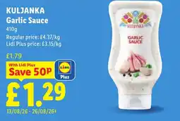 Lidl Kuljanka Garlic Sauce offer