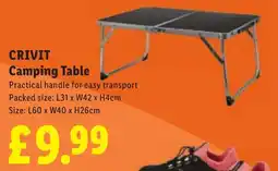 Lidl Crivit camping table offer