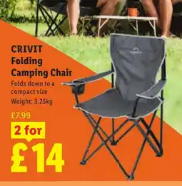 Lidl Crivit folding camping chair offer
