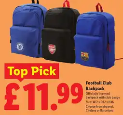 Lidl Football Club Backpack offer
