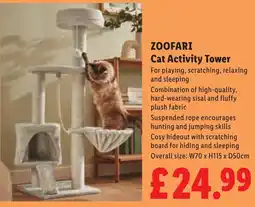 Lidl Zoofari Cat Activity Tower offer