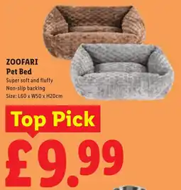 Lidl Zoofari Pet Bed offer