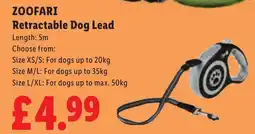 Lidl Zoofari retractable dog lead offer