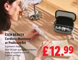 Lidl Cien beauty cordless manicure or pedicure set offer