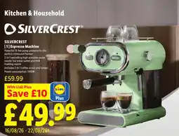 Lidl Silvercrest espresso machine offer