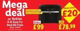 Lidl Tefal 8.3L Easy Fry Dual Air Fryer offer