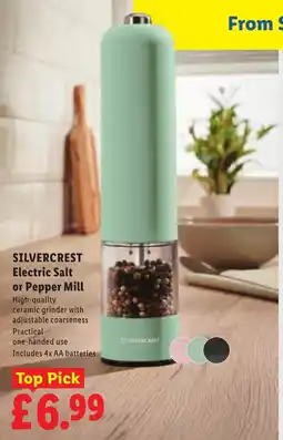 Lidl Silvercrest electric salt or pepper mill offer