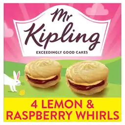 Iceland Mr Kipling Lemon & Raspberry Viennese Whirls Cakes 4 Pack offer