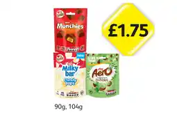 Londis Munchies, Milky Bar Crunchy Pops, Aero Bubbles offer