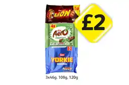 Londis Lion Bars, Aero Bars, Yorkie Bars offer